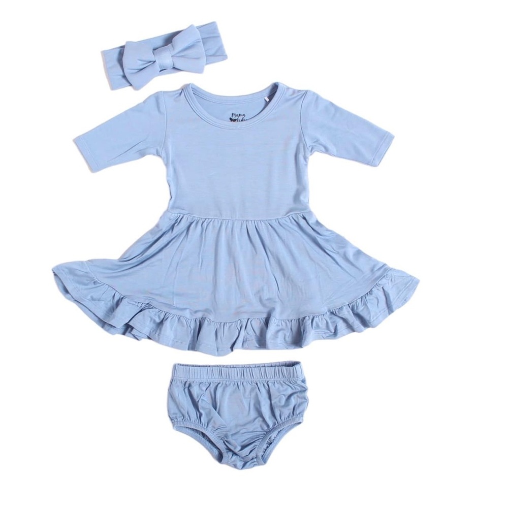 Mamalulu steele blue dress and bloomers